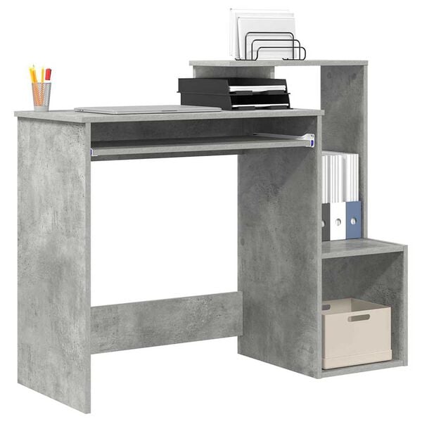 vidaXL Bureau Gris béton 106 x 41 x 88.5 cm Bois d'ingénierie