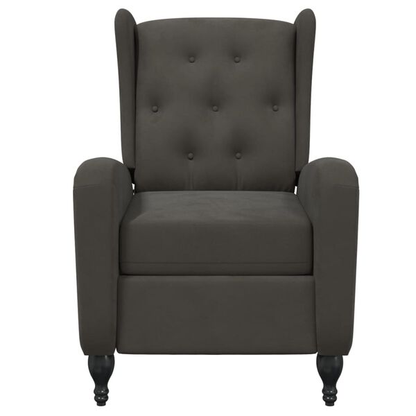 vidaXL Fauteuil de massage inclinable gris fonc&eacute; velours