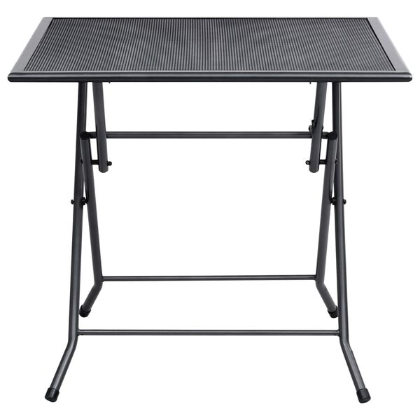 vidaXL Table pliable en maille 80x80x72 cm Acier Anthracite