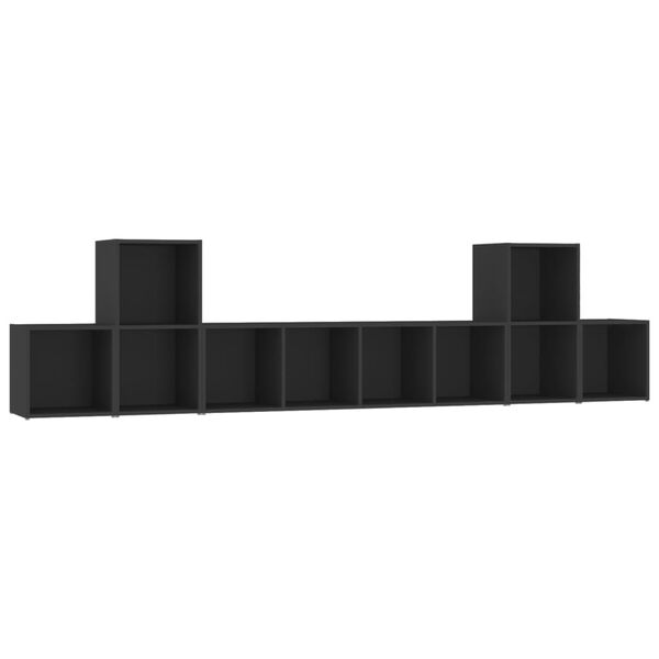 vidaXL Ensemble de meubles TV 5 pcs Noir Bois d'ing&eacute;nierie