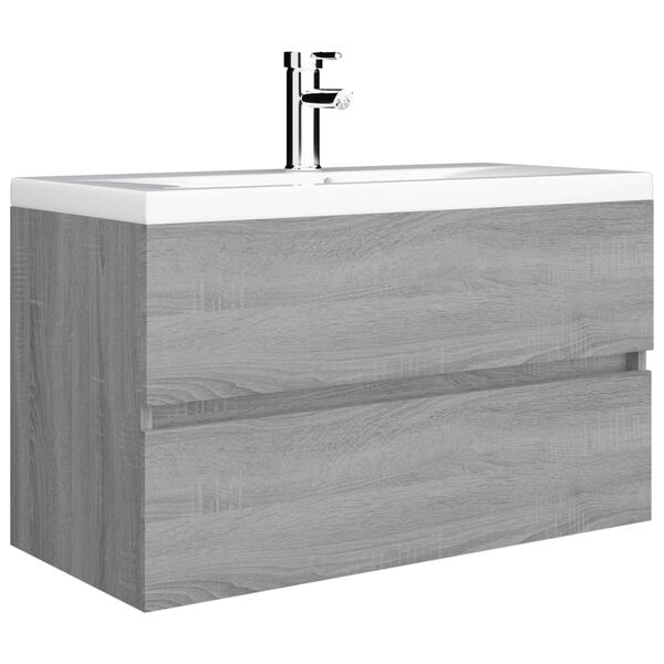 vidaXL Armoire d'&eacute;vier Sonoma gris 80x38,5x45 cm Bois d'ing&eacute;nierie