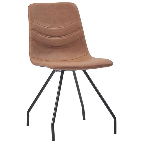 vidaXL Chaises &agrave; manger lot de 4 marron similicuir