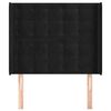 vidaXL T&ecirc;te de lit avec oreilles Noir 93x16x118/128 cm Velours