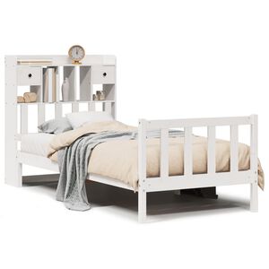 vidaXL Lit biblioth&egrave;que sans matelas blanc 75x190cm bois de pin massif