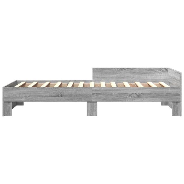 vidaXL Cadre de lit sans matelas sonoma gris 100x200 cm