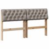vidaXL T&ecirc;te de lit capitonn&eacute;e Taupe 140 cm Pin massif