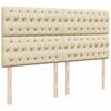vidaXL Sommier &agrave; lattes de lit avec matelas Cr&egrave;me 200x200 cm Tissu