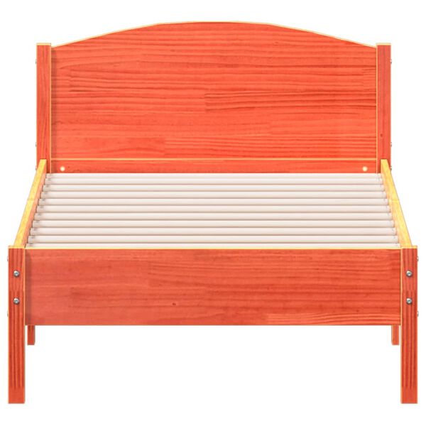 vidaXL Cadre de lit sans matelas cire marron 90x190 cm bois pin massif