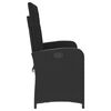 vidaXL Banc inclinable de jardin avec coussins noir r&eacute;sine tress&eacute;e
