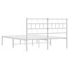 vidaXL Cadre de lit m&eacute;tal sans matelas et t&ecirc;te de lit blanc 140x190 cm