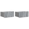vidaXL Cabinet de chevet mural 2 pc Sonoma gris 49 x 34,5 x 24 cm
