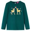 T-shirt pour enfants &agrave; manches longues vert fonc&eacute; 104
