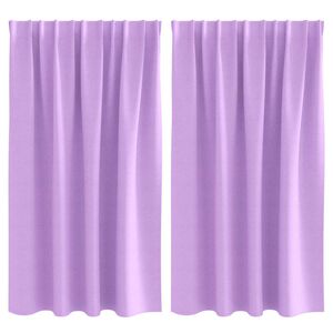 vidaXL Rideaux occultants avec anneaux 2 pc Pourpre 140 x 140 cm