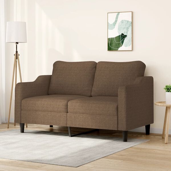 vidaXL Canap&eacute; &agrave; 2 places Marron 140 cm Tissu