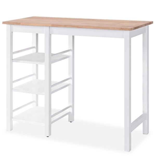 vidaXL Ensemble de bar 3 pcs MDF Blanc