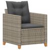 vidaXL Chaise de jardin avec coussins gris r&eacute;sine tress&eacute;e