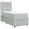 vidaXL Lit boxspring avec matelas Gris clair 90 x 200 cm Velours
