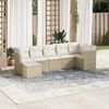 vidaXL Salon de jardin avec coussins 7 pcs beige r&eacute;sine tress&eacute;e