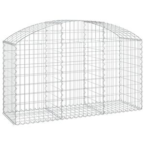 vidaXL Panier de gabions arqu&eacute; 150x50x80/100 cm Fer galvanis&eacute;