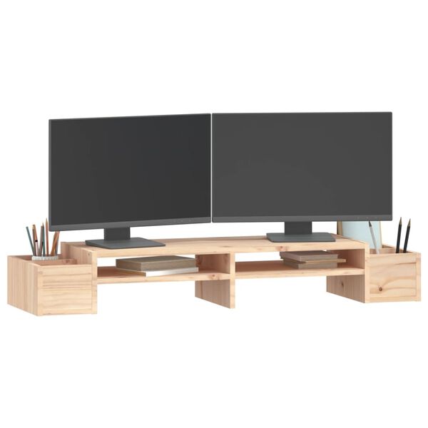 vidaXL Support pour moniteur 100x27,5x15 cm Bois de pin solide
