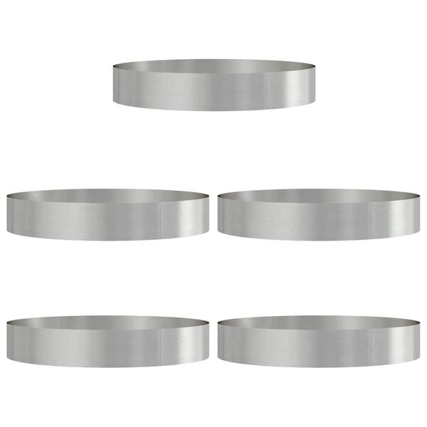 vidaXL Cache-pot de jardin 5 pcs Argent 120 x 120 x 20 cm