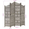 vidaXL Cloison de s&eacute;paration 4 panneaux Gris 160x165 cm Bois manguier