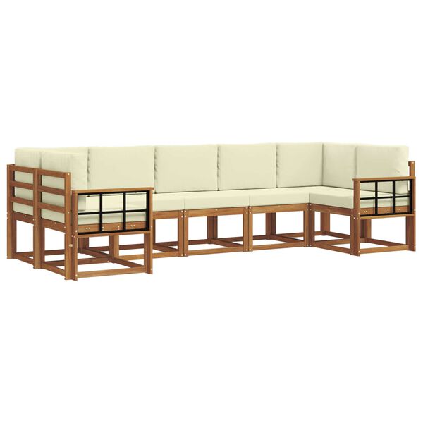 vidaXL Ensemble de canap&eacute;s d'ext&eacute;rieur 7 pcs Naturel et Cr&egrave;me