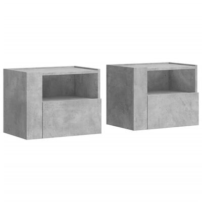 vidaXL Tables de chevet murales 2 pcs gris béton 45x30x35 cm