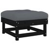 vidaXL Salon de jardin 6 pcs avec coussins noir bois massif