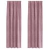vidaXL Rideaux occultants 2 pc Rose fonc&eacute; 140 x 260 cm Velours