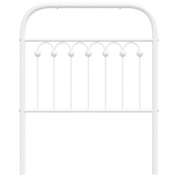 vidaXL T&ecirc;te de lit m&eacute;tal blanc 80 cm