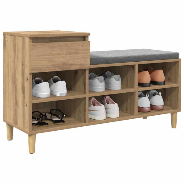 vidaXL Cabinet &agrave; chaussures Ch&ecirc;ne artisanal 102 x 36 x 60 cm