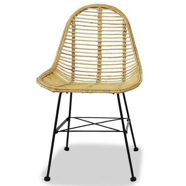 vidaXL Chaises &agrave; manger lot de 2 rotin naturel