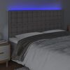 vidaXL T&ecirc;te de lit &agrave; LED Gris 160x5x118/128 cm Similicuir