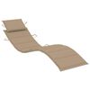 vidaXL Chaise longue &agrave; bascule avec coussin Bois de teck solide