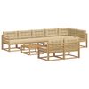 vidaXL Ensemble de canap&eacute;s d'ext&eacute;rieur 9 pc Blanc et Beige Polyester