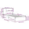 vidaXL Lit biblioth&egrave;que sans matelas blanc 100x200 cm bois pin massif