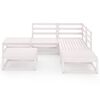 vidaXL Salon de jardin 6 pcs Blanc Bois de pin massif