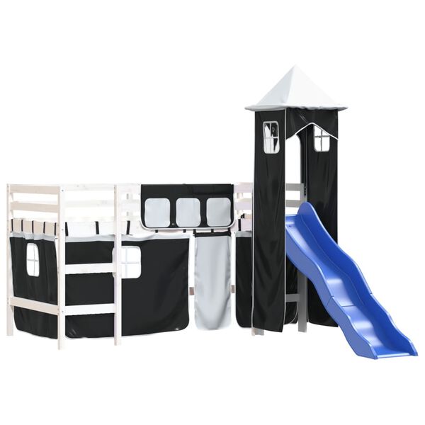 vidaXL Lit mezzanine enfants avec tour sans matelas 90x190 cm