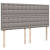 vidaXL Sommier &agrave; lattes de lit avec matelas Taupe 200x200 cm Tissu