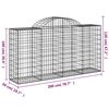 vidaXL Paniers &agrave; gabions arqu&eacute;s 15 pcs 200x50x100/120 cm fer galvanis&eacute;