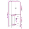 vidaXL Buffet haut Sonoma gris 69,5x34x180 cm Bois d'ing&eacute;nierie