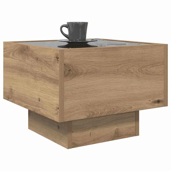 vidaXL Table basse ch&ecirc;ne artisanal 40 x 40 x 30 cm Bois d'ing&eacute;nierie