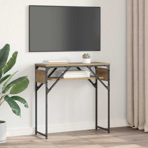 vidaXL TableConsole Ch&ecirc;ne artisanal 75x30x75cm Bois d'ing&eacute;nierie