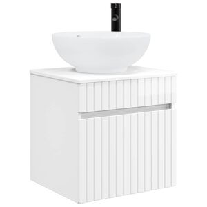 vidaXL Meuble de lavabo mural Blanc brillant 49 x 44,5 x 66,5 cm