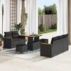 vidaXL Ensemble de canap&eacute; de jardin 8 pcs Noir polyrotin