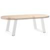 vidaXL Pieds de table basse en U, 2 pi&egrave;ces, blanc, 50 x (42-43) cm, acier