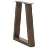 vidaXL Pieds de table basse en forme de V, 2 pi&egrave;ces, acier naturel, 38 x (42-43,3) cm