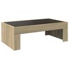 vidaXL Table basse avec LED infini ch&ecirc;ne sonoma 90x50x30 cm