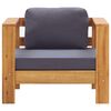 vidaXL Salon de jardin 4 pcs avec coussins Gris Bois d'acacia solide